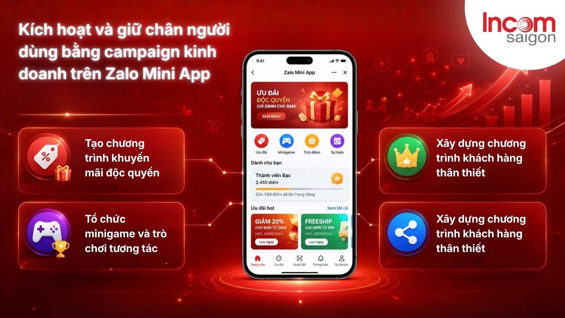 Tận dụng các campaign kinh doanh trên Zalo Mini App để giữ chân họ và khuyến khích tỷ lệ quay lại thường xuyên của khách hàng