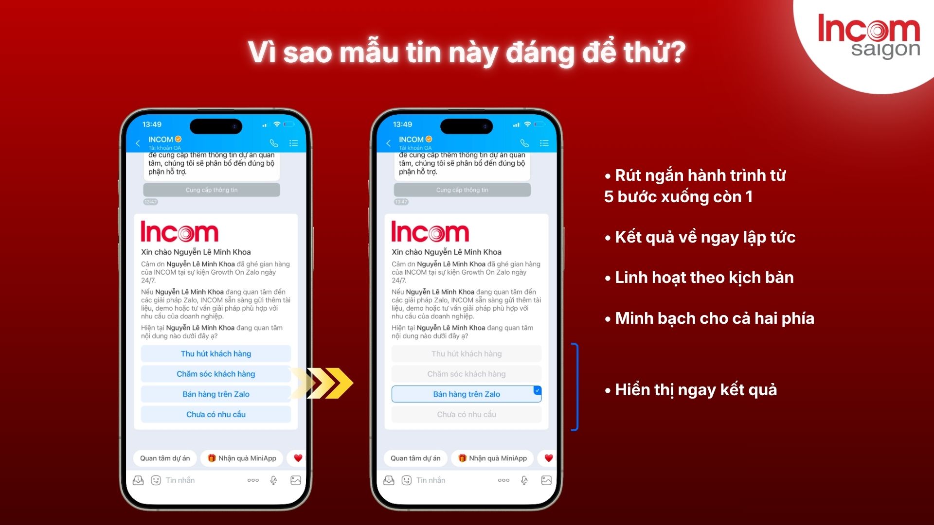 Các lợi ích mà mẫu phản hồi nhanh mang lại cho khách hàng