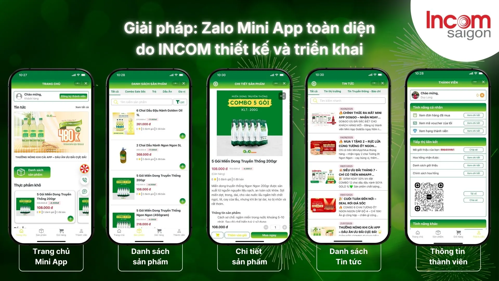 Case study Zalo Mini App được INCOM thiết kế và triển khai cho đơn vị Go&Go