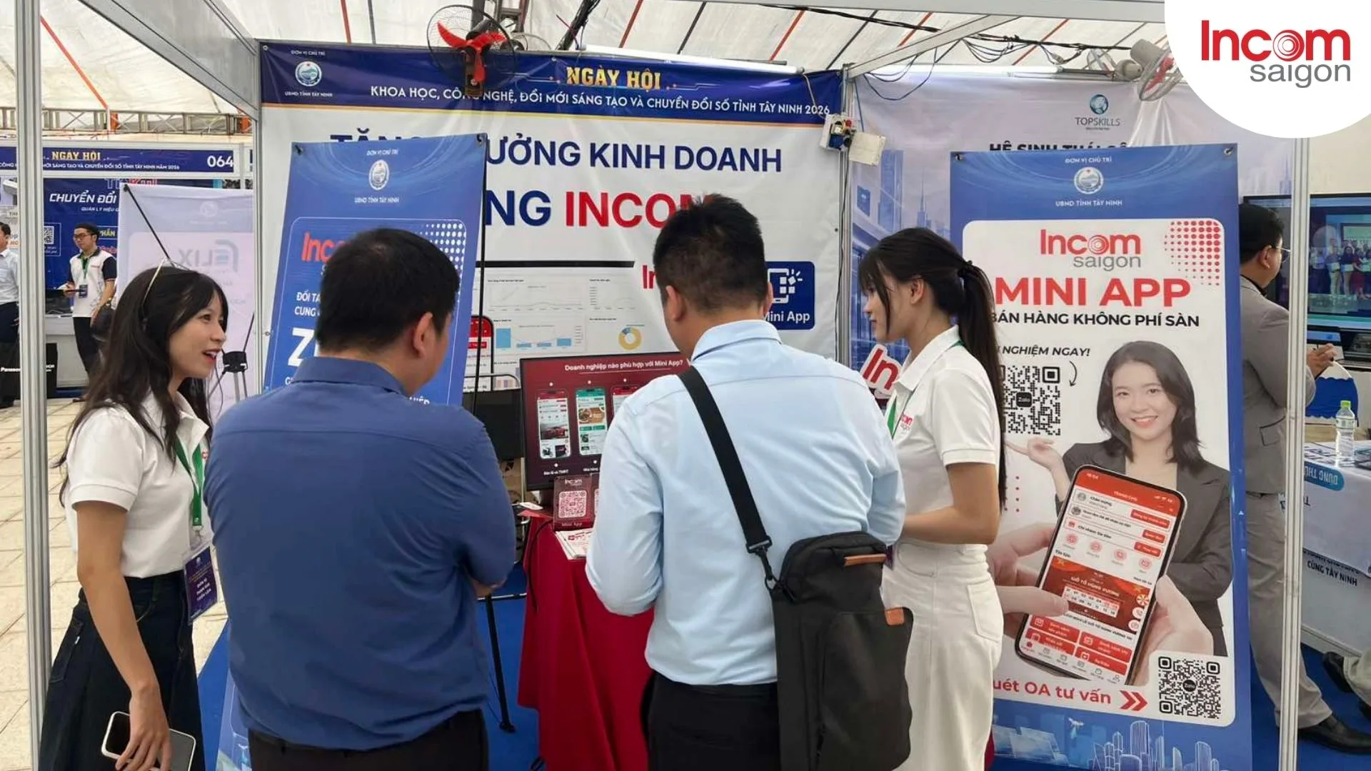 Gian hàng INCOM tại Ngày hội Tây Ninh 2026 giới thiệu giải pháp chuyển đổi số doanh nghiệp